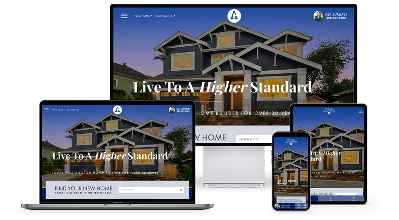 Home Builder Website Design for American Classic Homes