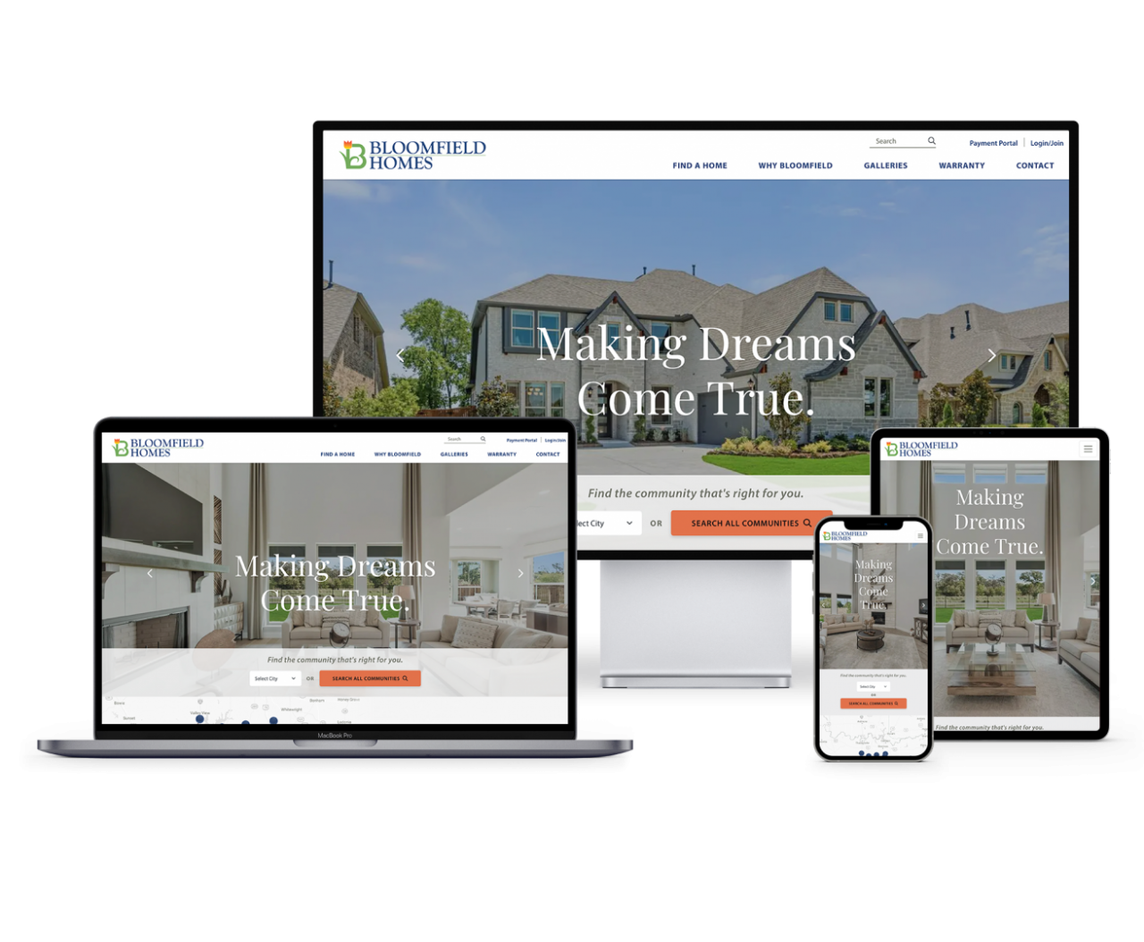 Home Builder Website Design for Bloomfield Homes