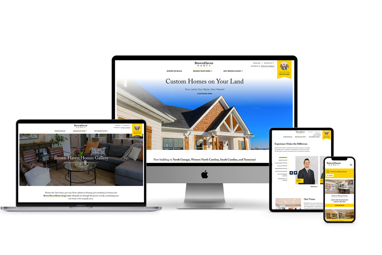 Home Builder Website Design for Brown Haven Homes