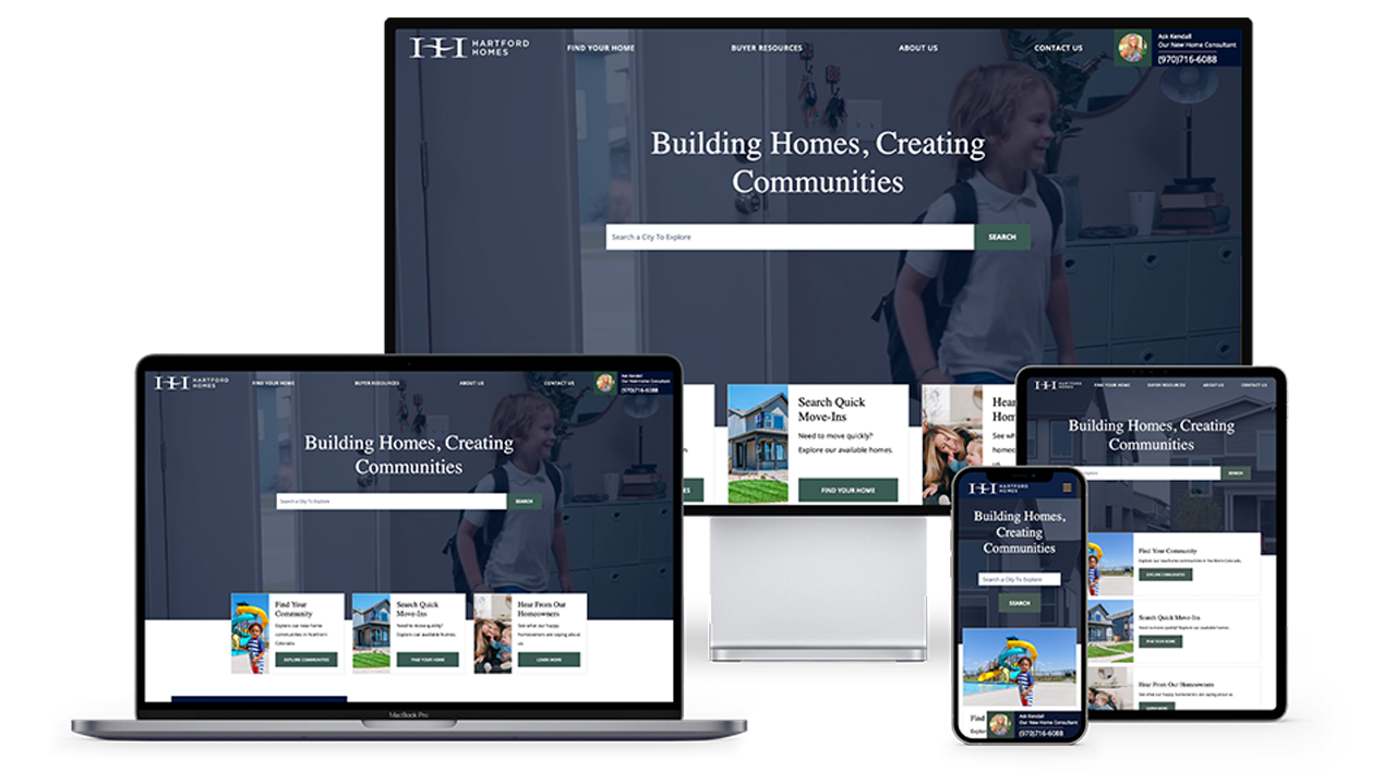 Home Builder Website Design for Hartford Homes