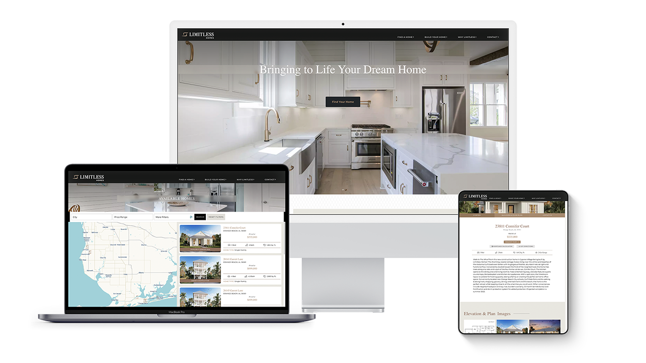 Home Builder Website Design for Limitless Homes