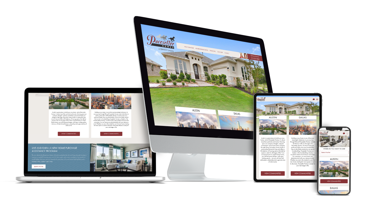 Home Builder Website Design for Pacesetter Homes