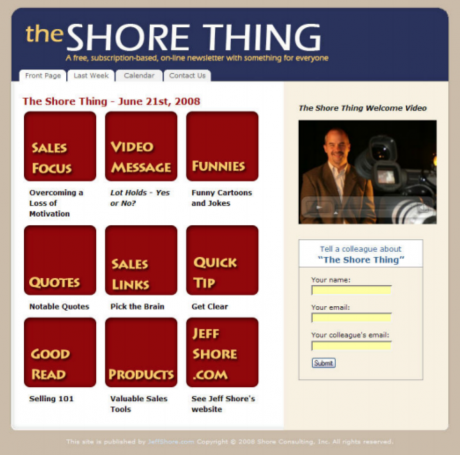 Jeff Shore's The Shore Thing newsletter.